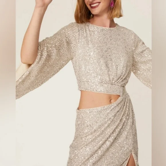 Bardot Cutout Sequins Dress - Picture 1 of 4